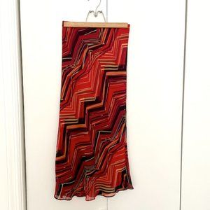 Silk Chiffon Red Skirt size 2
